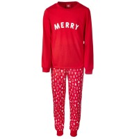 Family Pajamas Little & Big Kids Matching 2 Pieces Merry Pajama Set, Red, 6-7