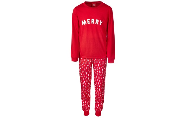  Little & Big Kids Matching 2 Pieces Merry Pajama Set, Red, 6-7
