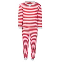 Family Pajamas Little & Big Kids Matching 2-Pieces Striped Pajama Set, Red/White, 6-7