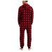  Matching Men’s 1-Pc. Check Printed Pajamas, Red, Small