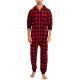  Matching Men’s 1-Pc. Check Printed Pajamas, Red, Medium