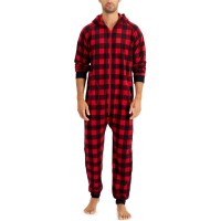 Family Pajamas Matching Men’s 1-Pc. Check Printed Pajamas, Red, Small