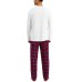  Matching Men’s Papa Bear Novelty Plaid Pajama Set, Red/White, Large