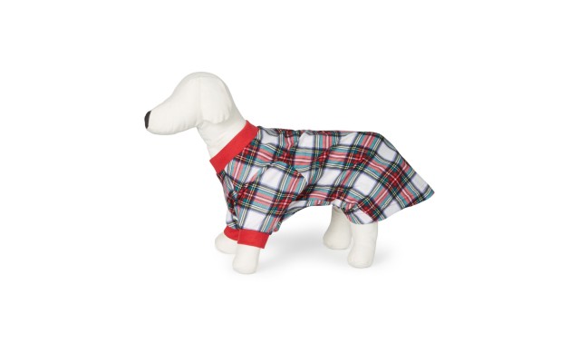  Matching Pet Stewart Plaid , Red/White, Large