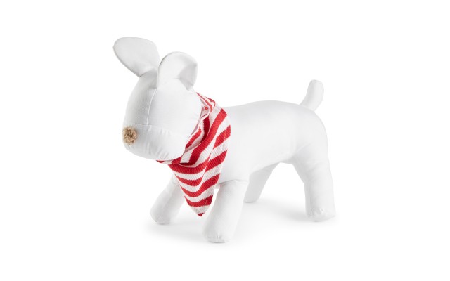  Matching Striped Pet Bandana, Red/White, Small/Medium