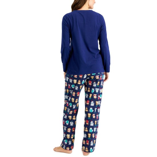  Matching Women’s Bah Humbug Novelty Pajama Set, Navy, XX-Large