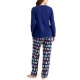  Matching Women’s Bah Humbug Novelty Pajama Set, Blue, Small
