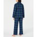  Matching Women's Black Watch Plaid Pajama Sets, Green, Medium