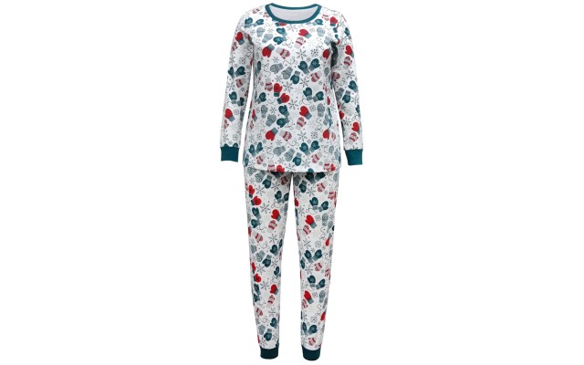  Matching Women’s Mittens Pajama Set, Multi, Small