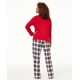  Matching Women’s Mix It Plaid Pajama Set, Red, Medium