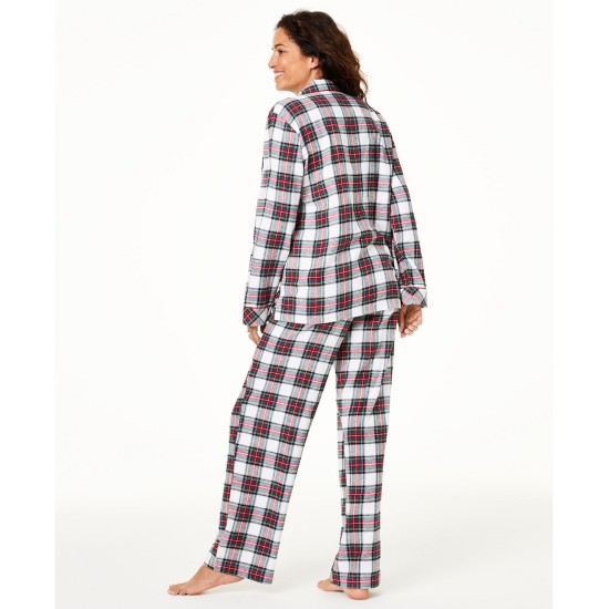  Matching Women’s Stewart Plaid Pajama Set, Red/White, Small