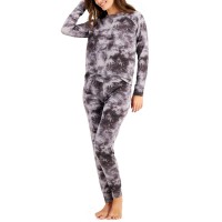 Family Pajamas Matching Women’s Tie-Dyed Pajama Set, Gray, XX-Large