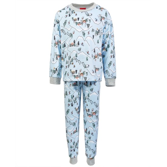  Toddler, Little Big Kids 2-Pc. Ski Mountain Pajama Set, Blue, 2T-3T