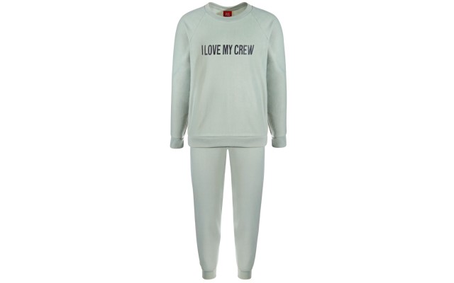  Toddler, Little & Big Kids Crew Love Sweatshirt & Jogger Pants Pajama Set, Green, 2T-3T