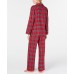  Women’s Matching Holiday Plaid Pajama Set, Red, Small