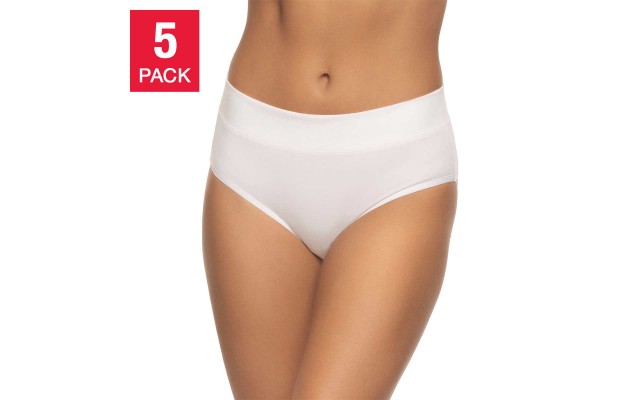  Ladies' Cotton Stretch Hipster, 5-pack, Purple, Small