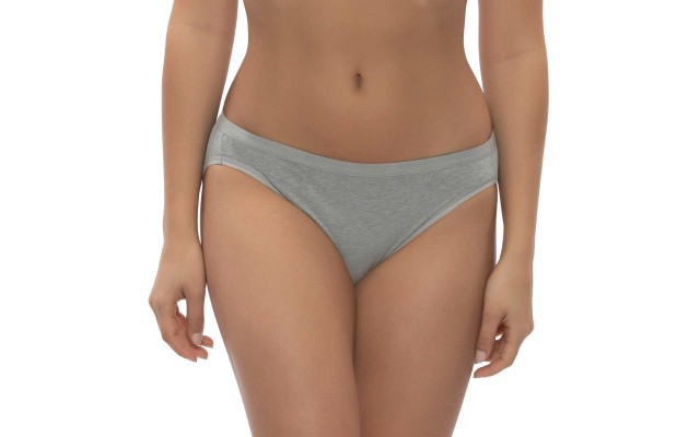  Ladies' Organic Cotton Stretch Bikini, 6-pack, Gray, X-Small