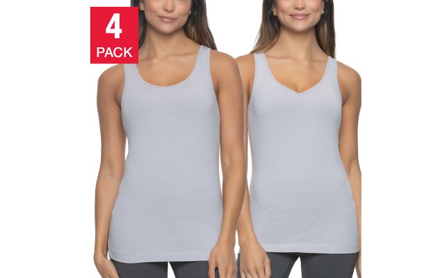  Ladies' Reversible Tank, 4-pack, Purple, Large