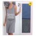  Ladies' Sleep Dress, 2-pack, Gray, Large
