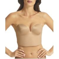 Fine Lines Women’s Low Back Longline Bra, Nude, 32D