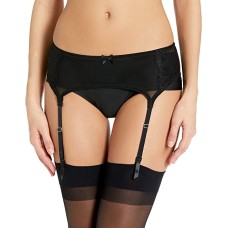 Flexees Women’s Extra Sexy Lace Garter Belt, Black, MEDIUM