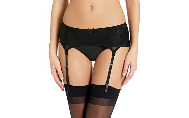  Women’s Extra Sexy Lace Garter Belt, Black, MEDIUM
