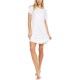  Maura Ribbed Sleep T-Shirt Nightgown, Ivory, Small