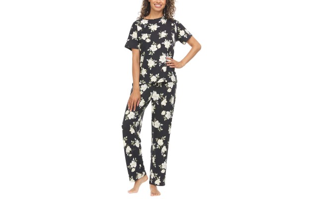  Ladies' 2-piece PJ Set, Black, Large