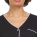  Ladies' Button Front 2-piece PJ Set, Black, X-Large