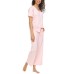  Ladies' Button Front 2-piece PJ Set, Pink, Large