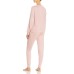  Womens Lotus Brush Knit Pajama Set, Blush, Small