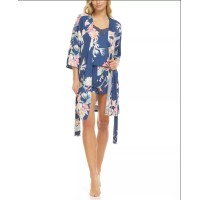 Floral by Flora Nikrooz Phoebe Wrap Robe, Cami & Tap Shorts Travel Pajama Set