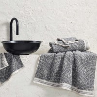 Gaya 4-piece Hand & Washcloth Towel Set, Blue