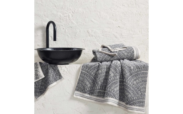 Gaya 4-piece Hand & Washcloth Towel Set, Gray