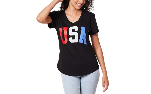  Ladies' Americana Tee, Black, XX-Large