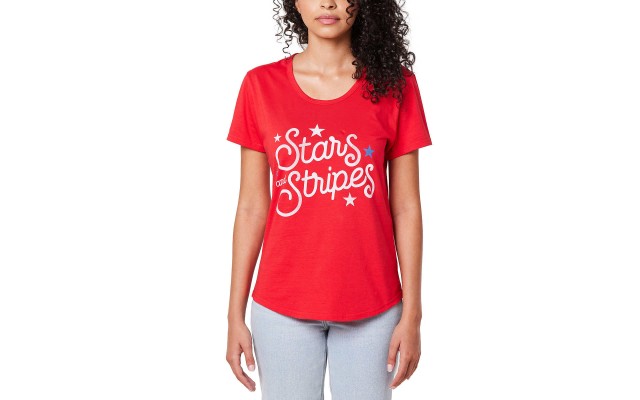  Ladies' Americana Tee, Red, Large