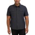  Men's Short Sleeve Woven Shirt, Dark Gray, Medium