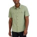  Men's Short Sleeve Woven Shirt, Green, X-Large