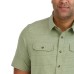  Men's Short Sleeve Woven Shirt, Green, 3X-Large