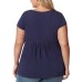  Ladies' Embroidered Tee, Blue, X-Small