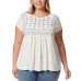  Ladies' Embroidered Tee, White, 3X