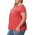  Ladies' Embroidered Tee, Red, XX-Large