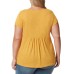  Ladies' Embroidered Tee, Yellow, XX-Large