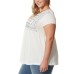  Ladies' Embroidered Tee, White, Medium