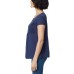  Ladies' Embroidered Tee, Blue, Medium