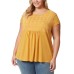  Ladies' Embroidered Tee, Yellow, 2X