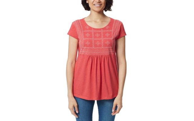  Ladies' Embroidered Tee, Red, XX-Large