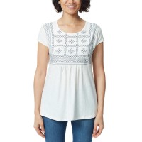 Gloria Vanderbilt Ladies' Embroidered Tee, White, Medium