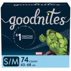 Goodnites Nighttime Underwear, Boys Sizes S/M - XL