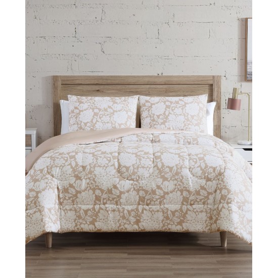   Orena 3-Pc. Reversible King Comforter Set Bedding, Ivory